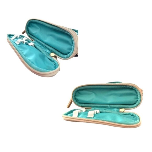 Spartina 449 Cosmetic Makeup Bag Small Tote Floral Zipper Compartments R… - Picture 5 of 12